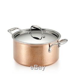 Lagostina Martellata Tri-Ply Copper & Stainless Steel 9-Piece Cookware Set New
