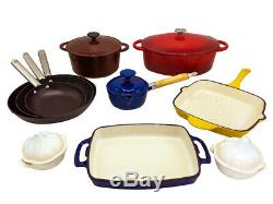 Le Chef 15-Piece All Enameled Cast Iron Cookware Set. (Multi-colored, MXR11.)