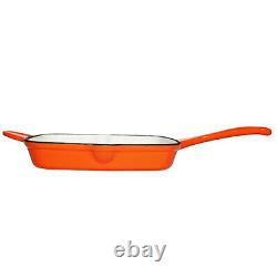 Le Chef 18-Piece Enamel Cast Iron Cookware Set, Orange