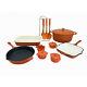 Le Chef 20-piece Enameled Cast Iron Cookware Set, Orange. On Sale