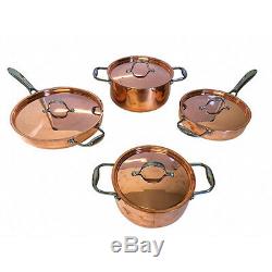 Le Chef 5-ply Copper 8 Piece Cookware Set with Copper Lid