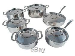 Le Chef 5-ply Stainless Steel 12 Piece Cookware Set