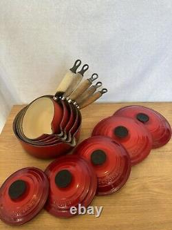 Le Creuset Cast Iron Saucepan Cookware Set Red