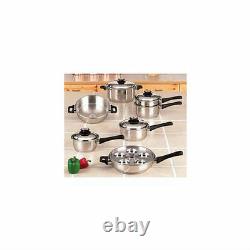Limited Life Time Warranty Stainless Steel Cookware 17 Piece Set Heavy Gauge
