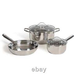 Livoo 5-Piece Cookware Set Stainless Steel Silver