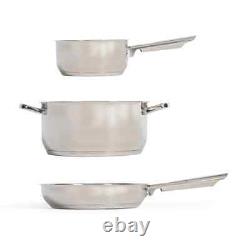 Livoo 5-Piece Cookware Set Stainless Steel Silver