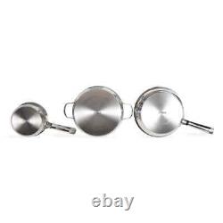 Livoo 5-Piece Cookware Set Stainless Steel Silver