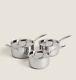 M&s 6 Piece Tri-ply Stainless Steel Saucepan Cookware Set With Lids Free Postage