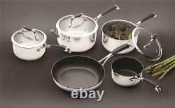 Masterclass 5 Piece Deluxe Stainless Steel Cookware Set Induction Pan Non Tick