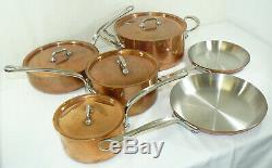 Mauviel 1830 M'Heritage 10 Piece Polished Copper Cookware Set Stainless Handles