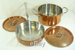 Mauviel 1830 M'Heritage 10 Piece Polished Copper Cookware Set Stainless Handles