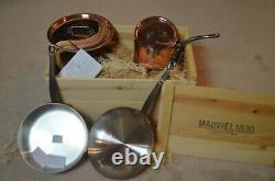 Mauviel 6400.01 5 Piece Copper & Stainless Cookware Set with Cast Iron Handles