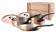 Mauviel M'250c 5 Piece Copper Cast Stainless Steel Cookware Set With Wooden Crate