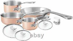 Mauviel M'3 Copper Tri-ply 7 Piece Cookware Set w Stainless Steel Handle 7700.07