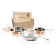 Mauviel M'heritage M'150s 5 Piece Copper Cookware Set With Wooden Crate