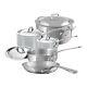 Mauviel M'cook Stainless Steel 9 Piece Cookware Set