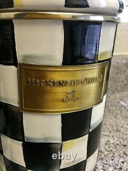 McKenzie Childs Enamelware Courtly Check 3 Piece Canister Set