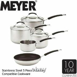 Meyer Induction 5-Piece Stainless Steel Cookware Set Dishwasher Safe
