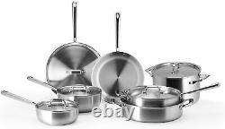 Misen Stainless Steel Pots and Pans Set 12 Piece SS Cookware Set 1507