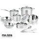 Mockins 15 Piece Premium Grade Stainless Steel Cookware Set Tri-ply Body Set