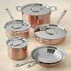 New $1499 All Clad C4 Copper 10 Piece Cookware Set Pot Pan Free Shipping