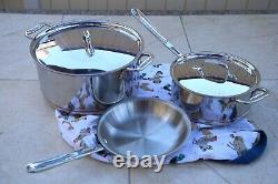 NEW $833 All-Clad Copper Core 5-Piece Cookware Set Pot & Pan FREE SHIP