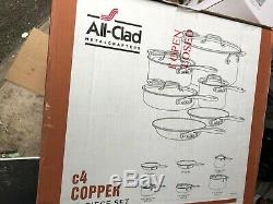 NEW All-Clad Copper C40010 C4 10 Piece Cookware Set MADE IN USA C40010