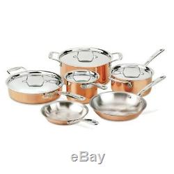 NEW All-Clad Copper C40010 C4 10 Piece Cookware Set MADE IN USA C40010
