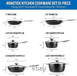 NEW BEZIA 10 Piece Cookware. Nonstick RRP £145