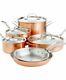 New Calphalon T10 Tri-ply Copper 10 Piece Cookware Set In Box