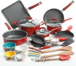 NEW The Pioneer Woman 30 Piece Cookware Set Red Holiday 2017 Kitchen Cooking