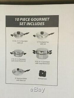 NEW in Box CARICO CookWare Gourmet Set 10 Pieces ULTRA TECH II pots pans lids