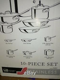 NIB All-Clad 10-Piece Stainless Steel Cookware Set 401488R