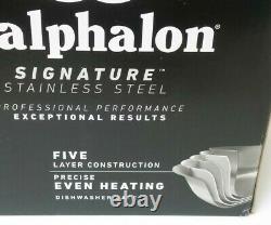 NIB Calphalon Signature Stainless Steel 10 Piece Cookware Set