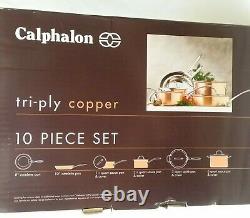 NIB Calphalon T10 Tri-Ply Copper 10 Piece Set