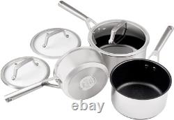 NINJA ZEROSTICK Essentials Cookware Saucepan Set with Glass Lids 6 Options