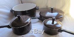 NOS VTG Royal Chef 7 Piece Pots Pans Heavyweight Aluminum Cookware Set Teflon II