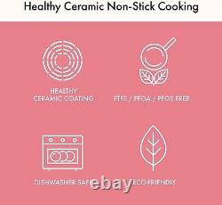 Neoflam Retro Pink 5-Piece Ceramic Nonstick Cookware Set, Made in Korea