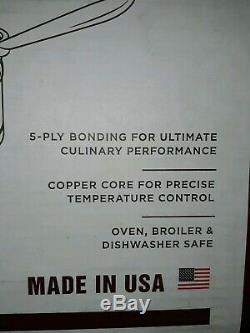 New All-Clad 7 Piece Copper Core 5-Ply Bonded Cookware Set NIB 6000-7 SS
