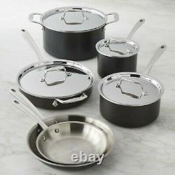New All Clad LTD Stainless Steel Hard Anodized 10 Piece Cookware Set