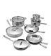 New All-clad 14 Pc Piece 5 Ply Copper Core Polished Stainless Steel Cookware Set