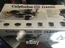 New! Calphalon 10 Piece Classic Nonstick Cookware Set, Grey 1943338
