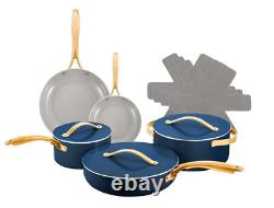 New Ceramic Nonstick Cookware 12 pcs Set Non-Toxic Pots and Pans Set with Lids