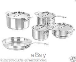 New Chasseur Maison 5 Piece Cookware Set Stainless Steel Kitchen Sauce Fry Pan