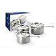 New Le Creuset 3-ply Stainless Steel Saucepan Set, 3-piece