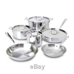 New MetalCrafters All-Clad D3 Stainless Steel 10-Piece Cookware Set 401877-R