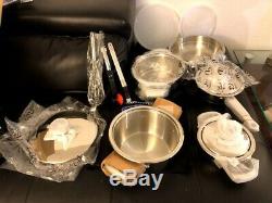 New Rainbow by Nutri-Stahl stainless steel 14 pieces of 24 piece set cookware