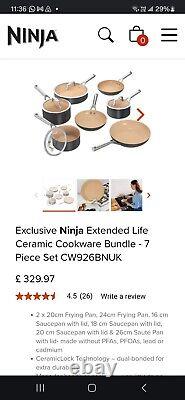 Ninja Extended Life Ceramic Cookware Bundle 7 Piece Set CW926BNUK