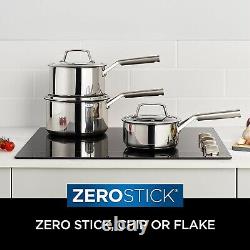 Ninja ZEROSTICK Stainless Steel Cookware 3-Piece C63000UK Saucepan Set