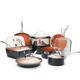 Non Stick 15 Piece Copper Cookware Pots And Pans Set For Home Kitchen Cooking